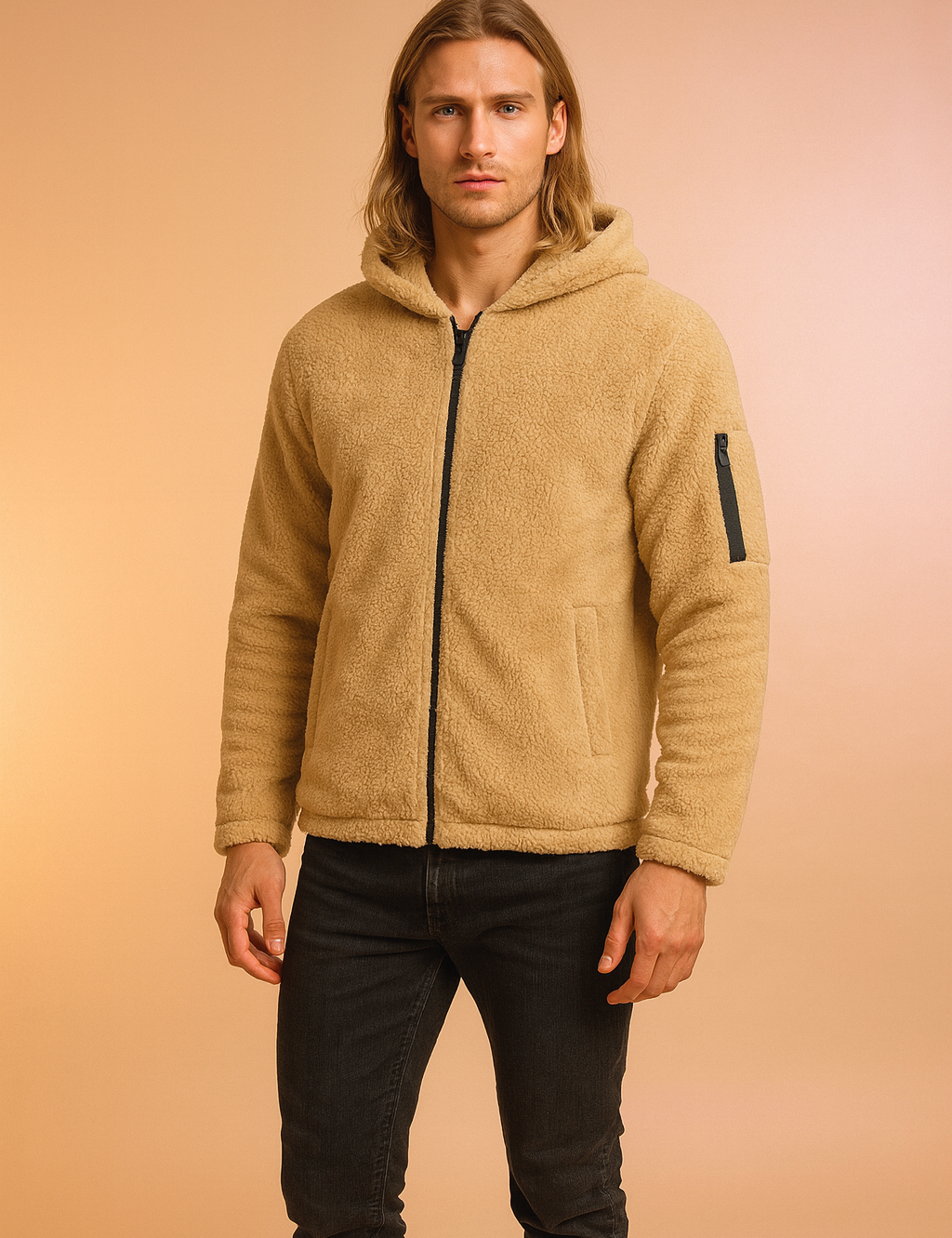 Szymon | Men's casual jacket with a hood and zipper 2