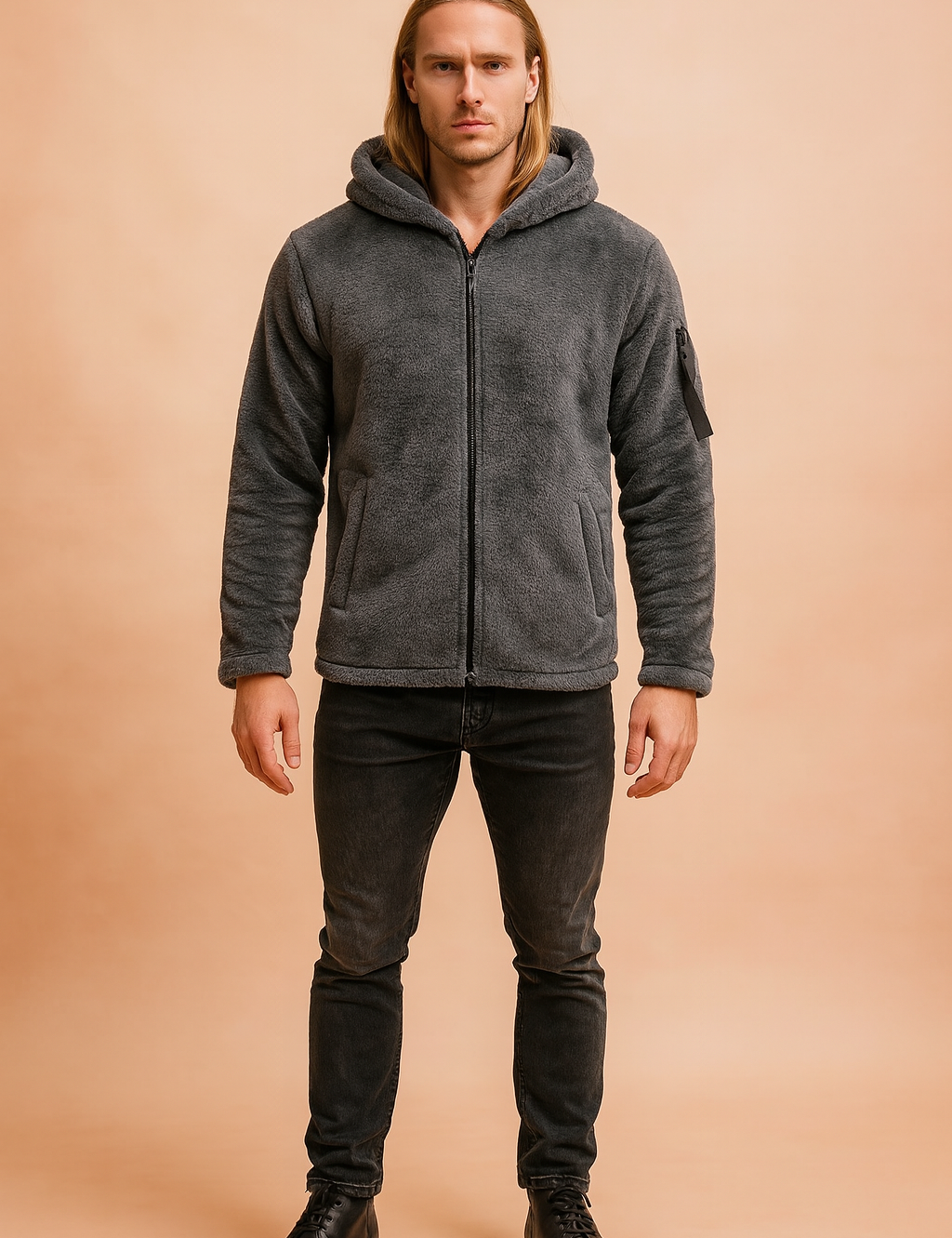 Szymon | Men's casual jacket with a hood and zipper 3