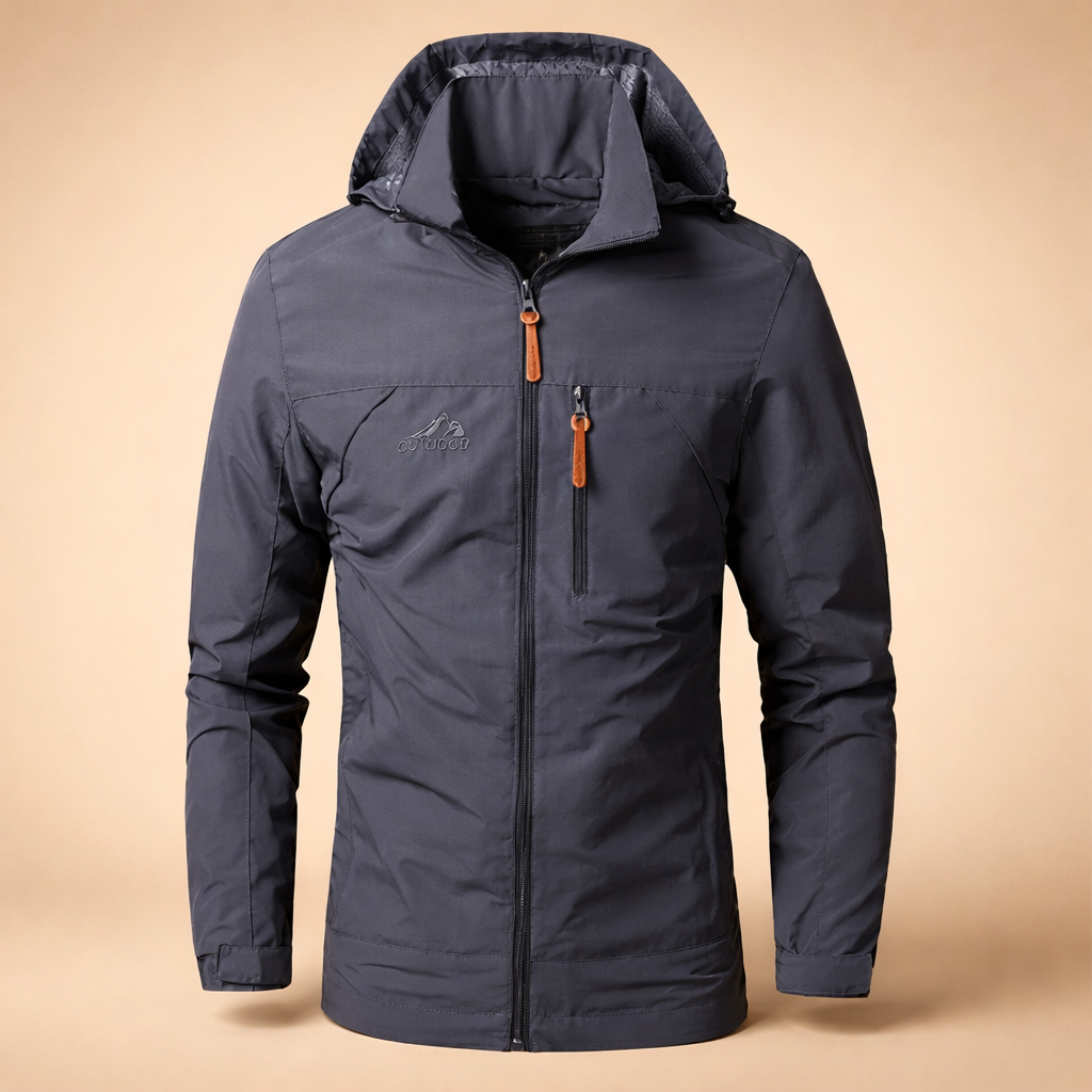 Szymon | Men's waterproof sports jacket with a hood and zipper 4