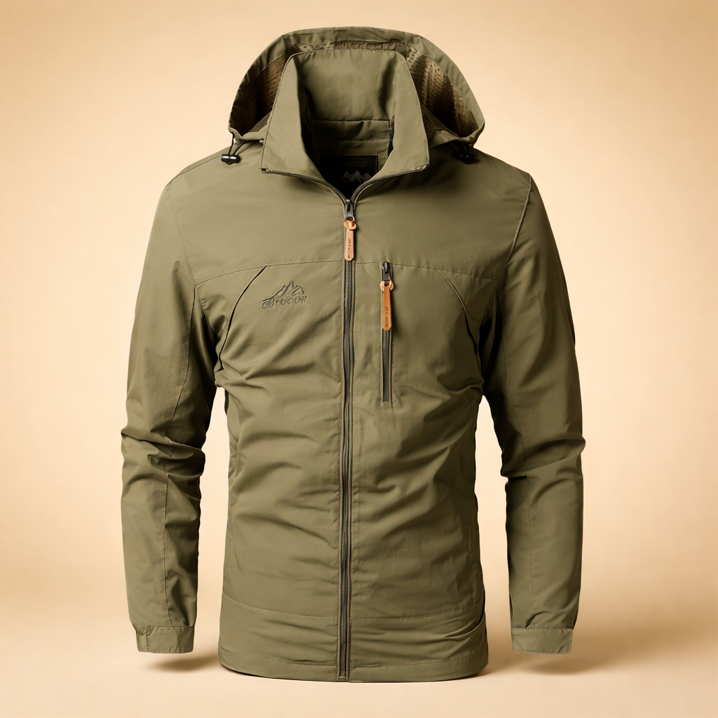 Szymon | Men's waterproof sports jacket with a hood and zipper 6