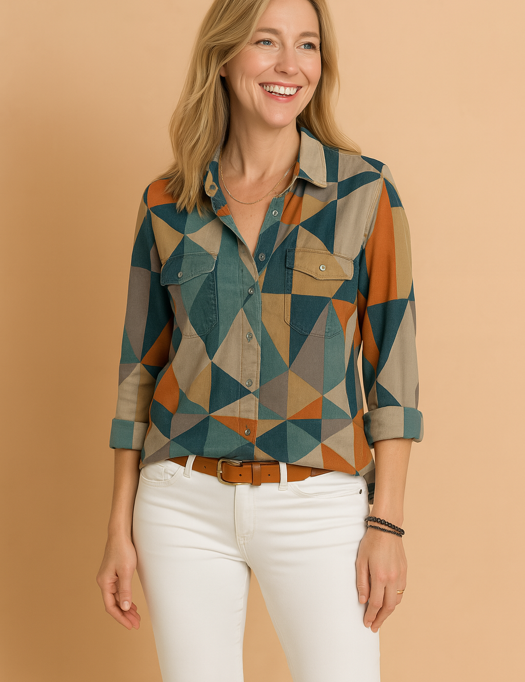 Tessa | Artistic Blouse with a Bold Pattern 0