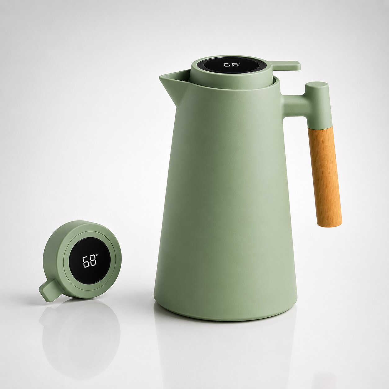 Thermoskanne | 1 Liter Mit Temperaturanzeige | Hält Kaffee & Tee Stundenlang Warm | ThermaVue 10