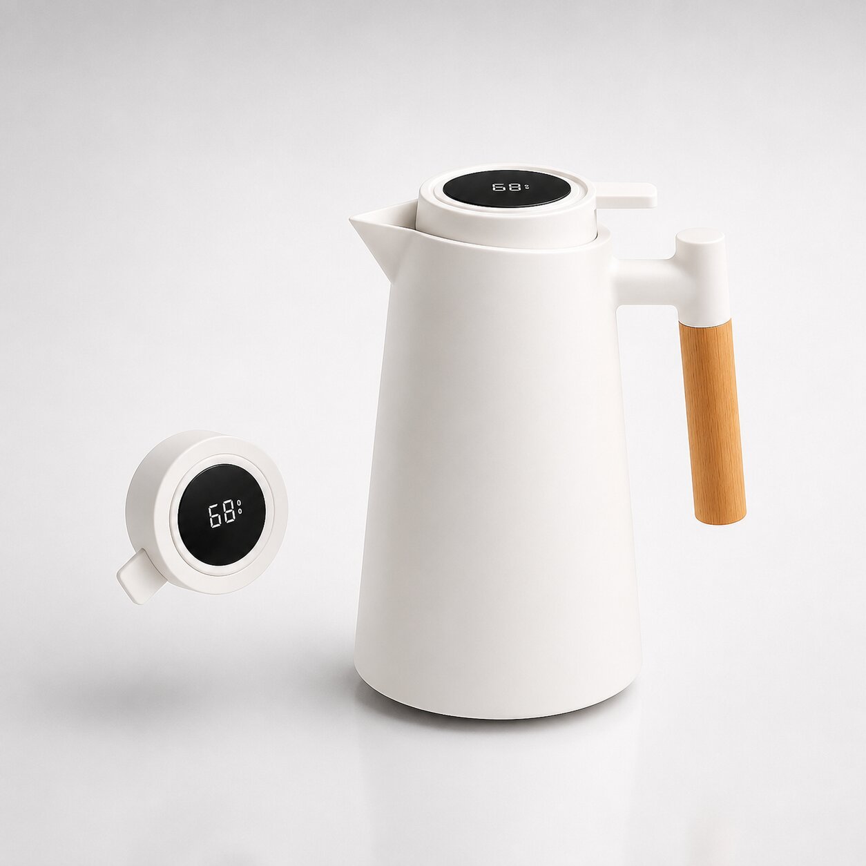 Thermoskanne | 1 Liter Mit Temperaturanzeige | Hält Kaffee & Tee Stundenlang Warm | ThermaVue 7