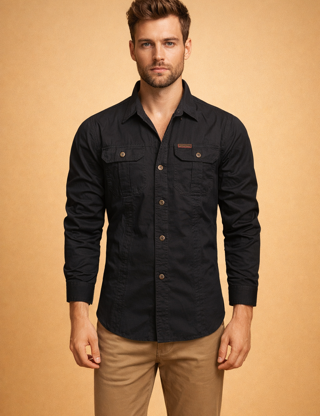 Tomasz | Men's Long Sleeve Shirt with Pockets 0
