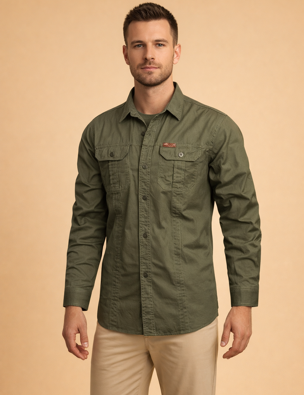 Tomasz | Men's Long Sleeve Shirt with Pockets 1