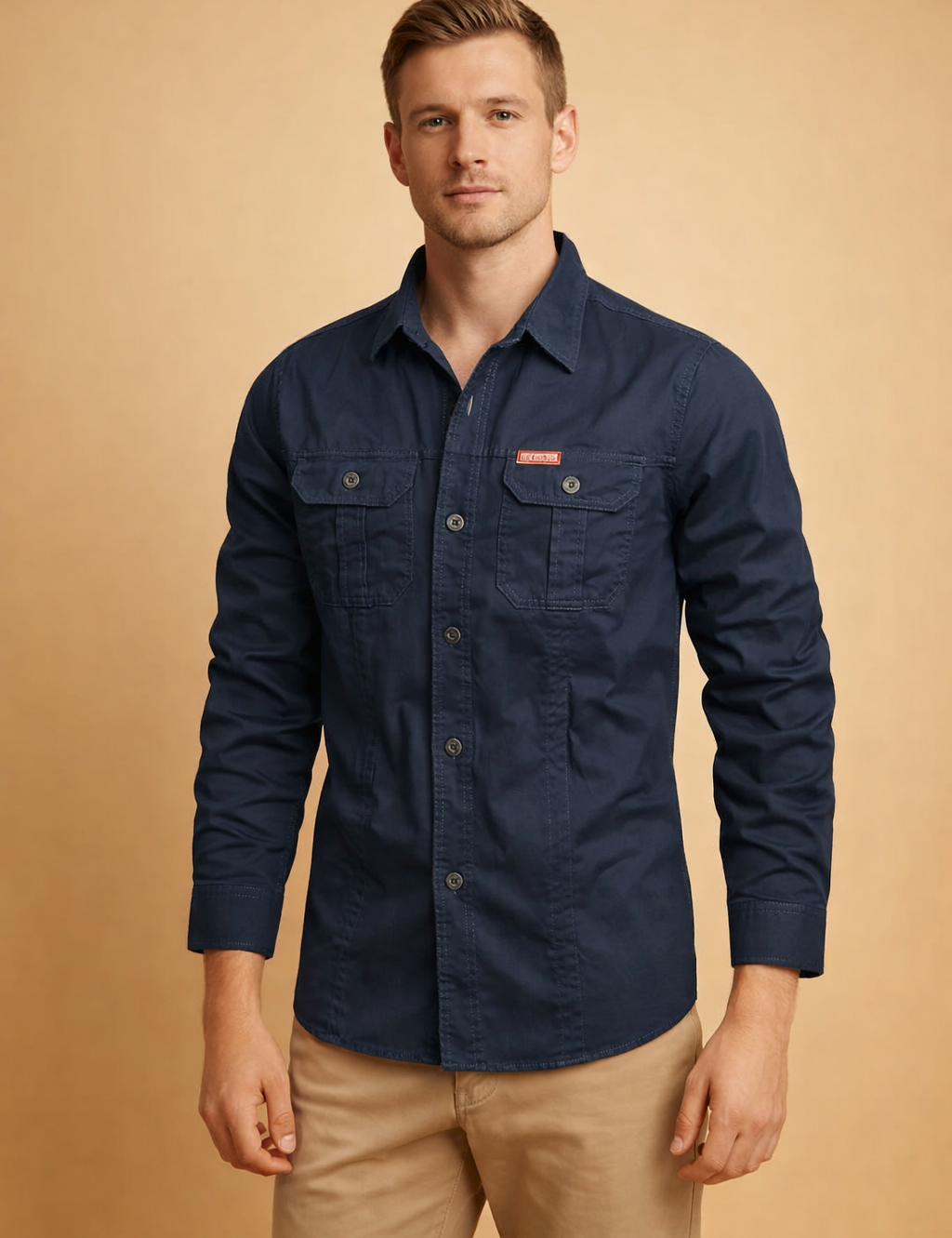 Tomasz | Men's Long Sleeve Shirt with Pockets 4