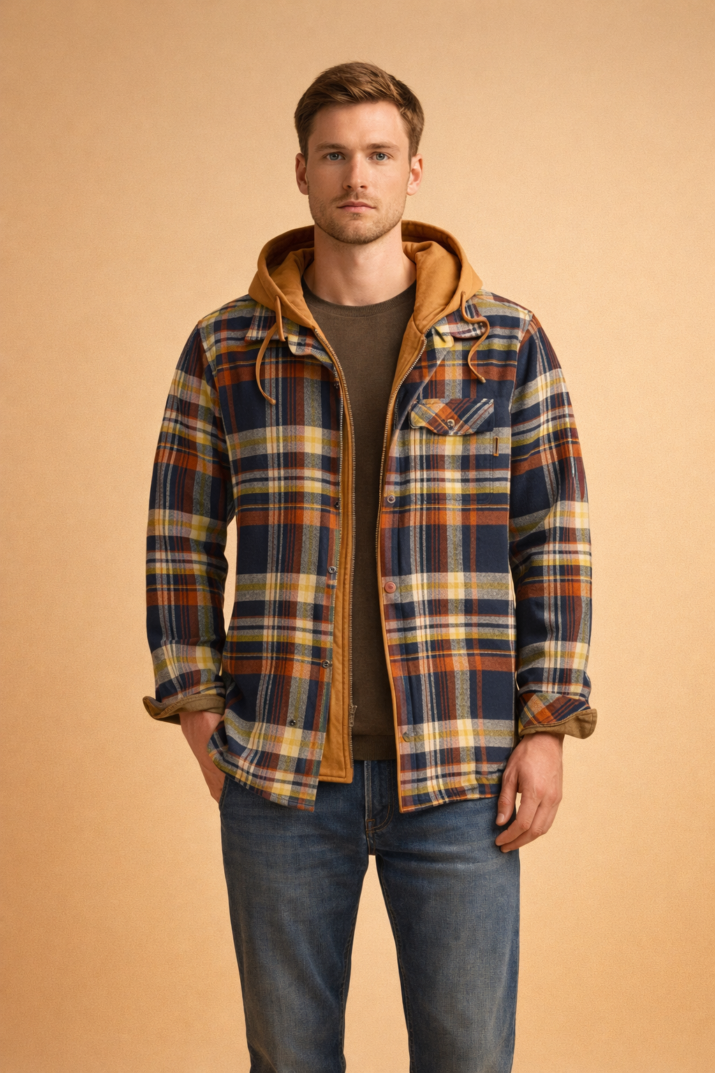 Tomasz | Men's hooded jacket with front closure 2