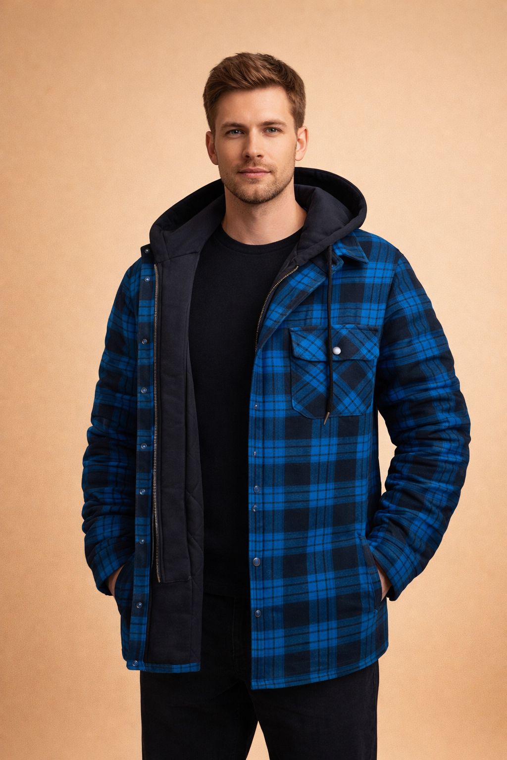 Tomasz | Men's hooded jacket with front closure 5