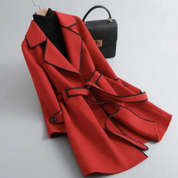 Tracey | Chic Contrast-Trim Belted Trench 4