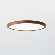 Ultrathin Circular LED Ceiling Light with Adjustable Brightness and Warm Walnut Finish 0