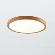 Ultrathin Circular LED Ceiling Light with Adjustable Brightness and Warm Walnut Finish 4