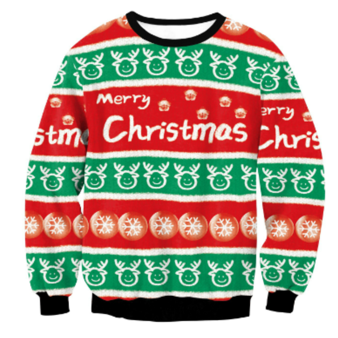 Unisex Cozy Oversized Christmas Sweater Warm Knit Fabric 0