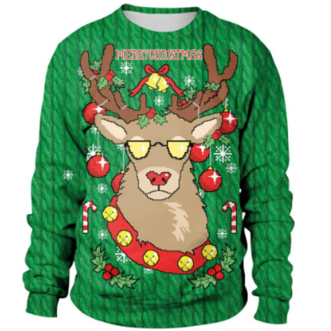 Unisex Cozy Oversized Christmas Sweater Warm Knit Fabric 3