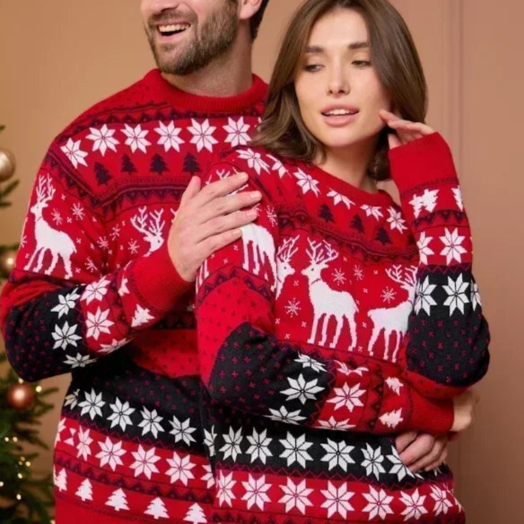 Unisex Festive Christmas Sweater Warm Knit Reindeer Design 1
