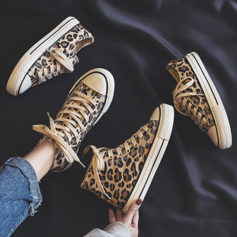 Unisex High-Top Sneakers Bold Animal Print Canvas 2