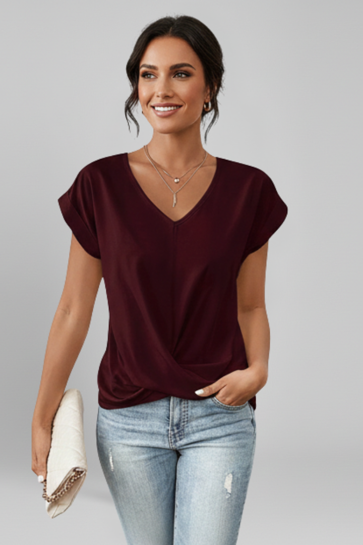 V Neck Short Sleeve Women’s Blouse for Casual Elegance 11