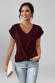 V Neck Short Sleeve Women’s Blouse for Casual Elegance 11