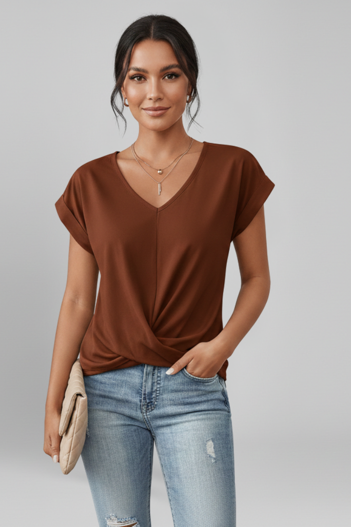 V Neck Short Sleeve Women’s Blouse for Casual Elegance 6