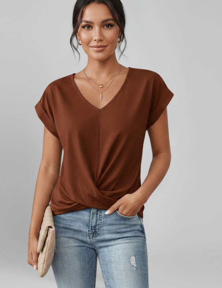 V Neck Short Sleeve Women’s Blouse for Casual Elegance 6