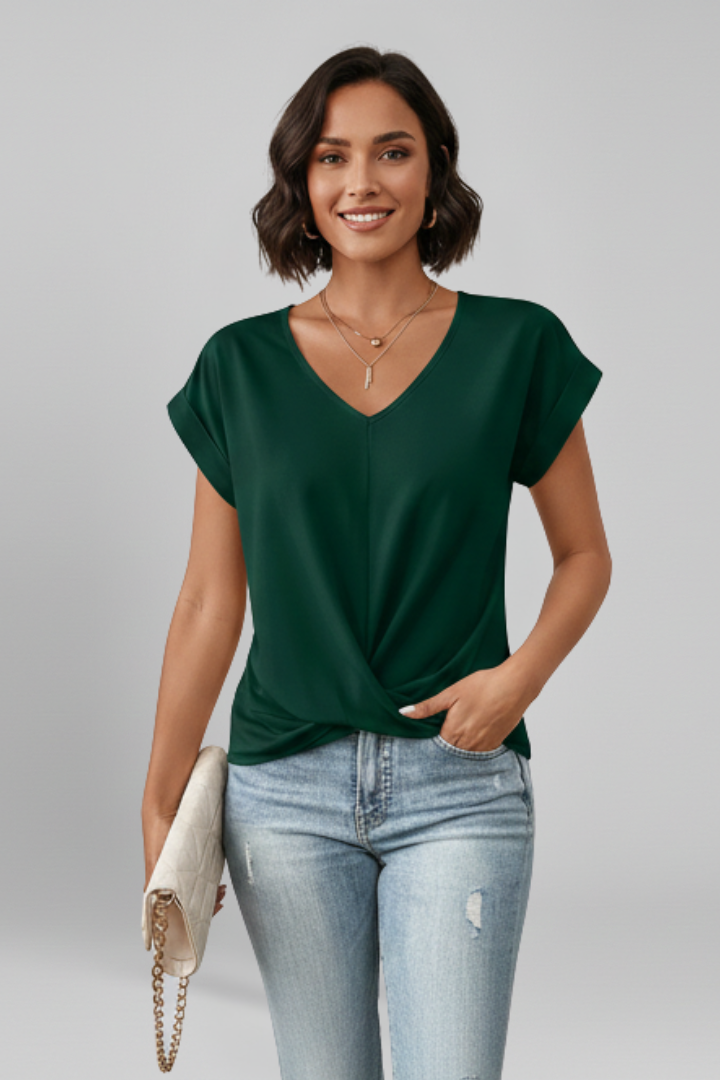 V Neck Short Sleeve Women’s Blouse for Casual Elegance 9