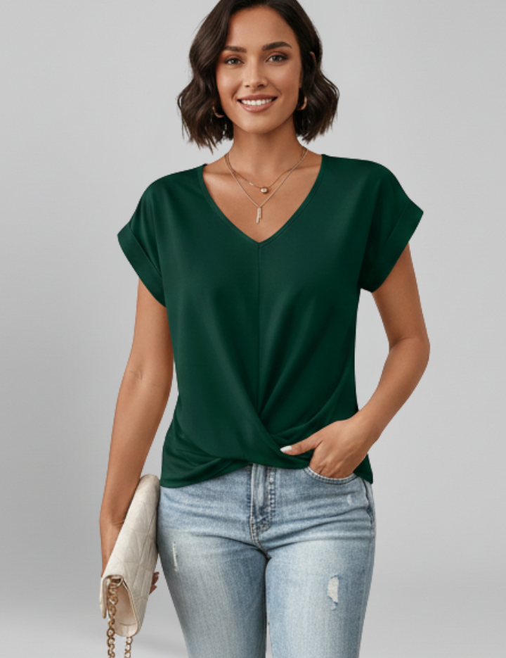V Neck Short Sleeve Women’s Blouse for Casual Elegance 9