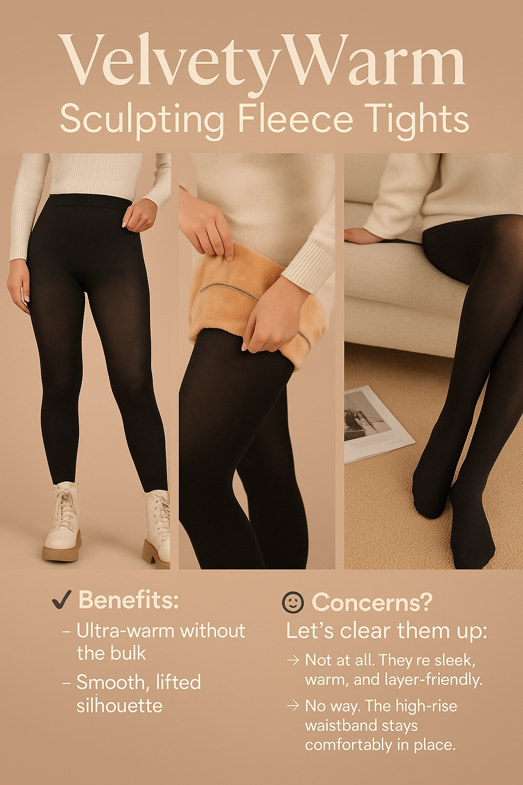 Velvet Fleece Tights for warm legs 1