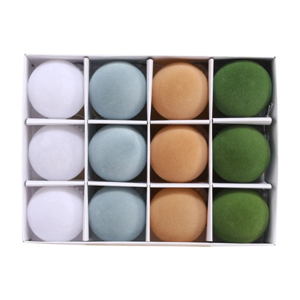 Velvet ornaments | Flocked Christmas baubles for elegant decoration 0