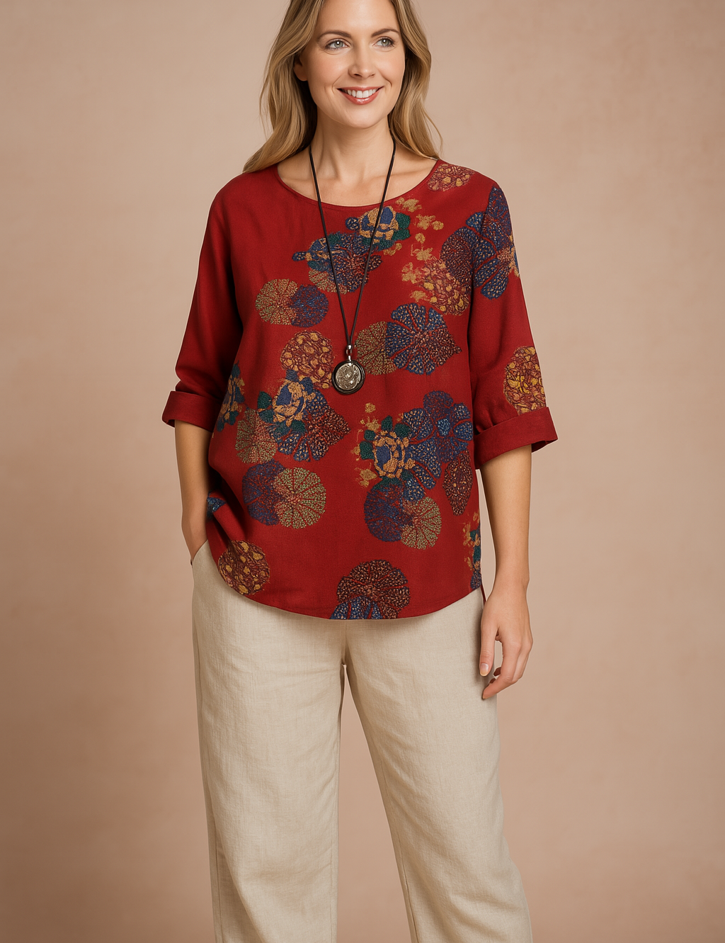 Verona | Patterned Loose Fit Blouse 0