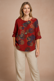 Verona | Patterned Loose Fit Blouse 0