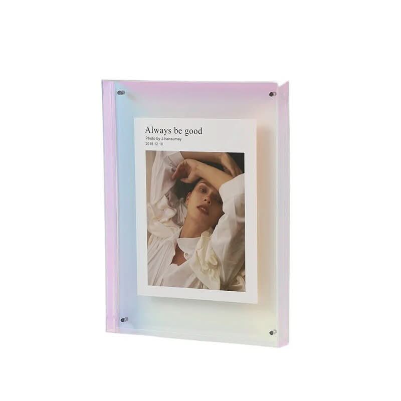 Vibrant Acrylic Photo Frame with Colored Edges – Modern Floating Display for 21x30 cm Photos, Desk or Wall Decor 1