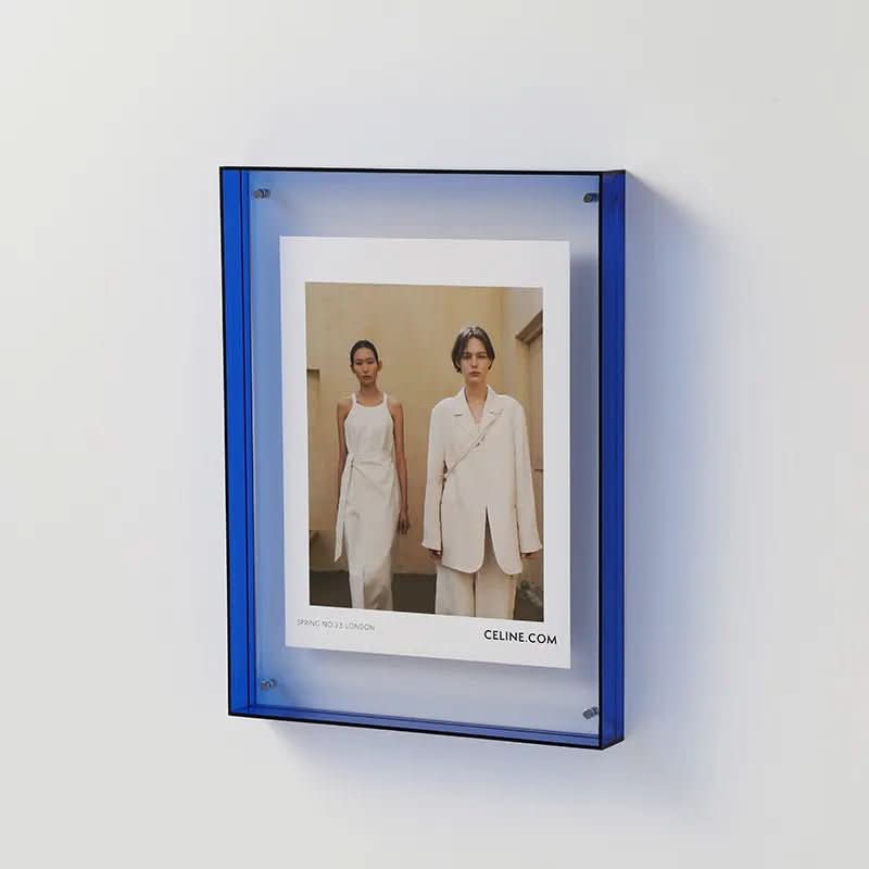Vibrant Acrylic Photo Frame with Colored Edges – Modern Floating Display for 21x30 cm Photos, Desk or Wall Decor 2
