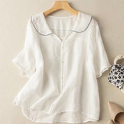 Vintage-Inspired Blouse with Button Detail for Women - Elegant and Comfortable 4
