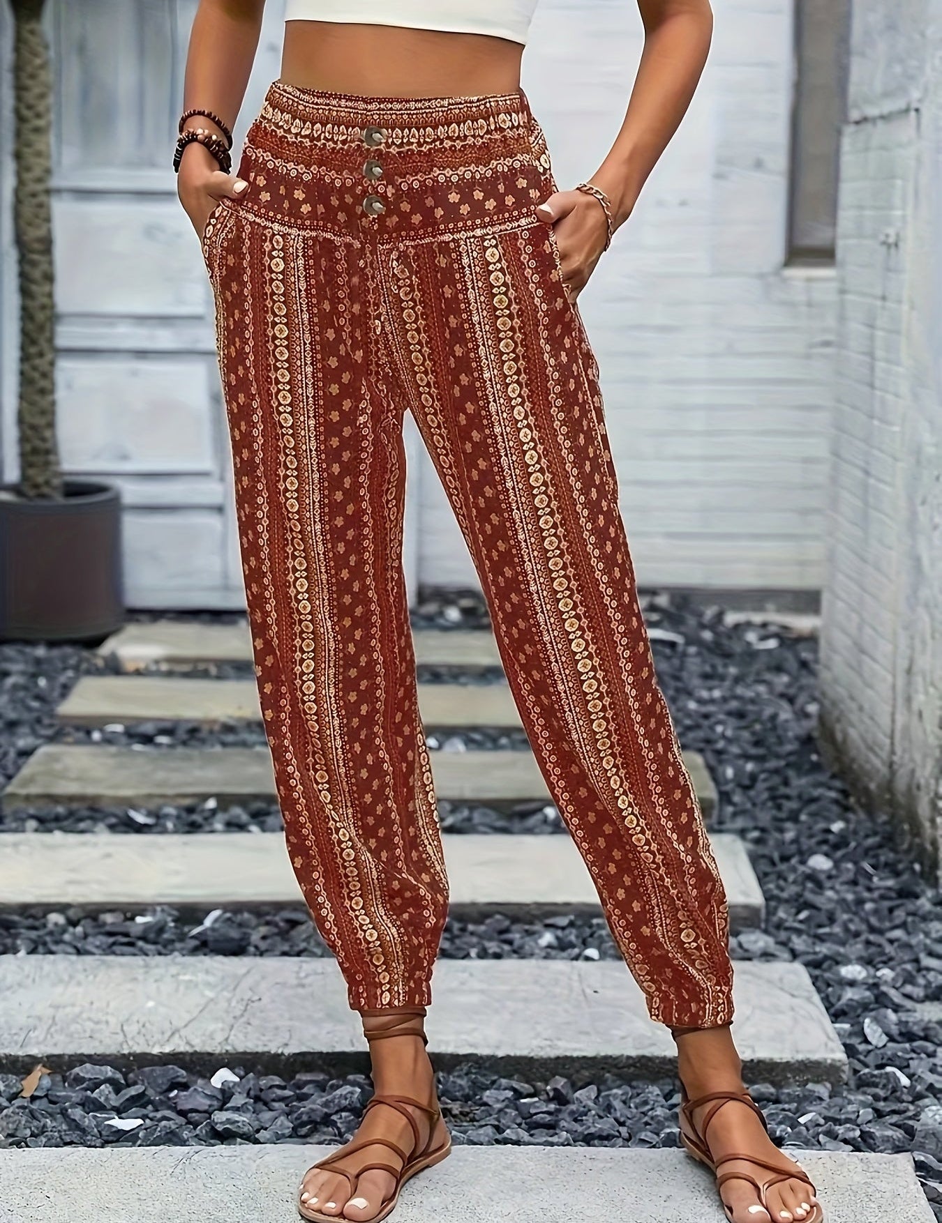 Viviana | Stylish High-Waist Printed Pants 1