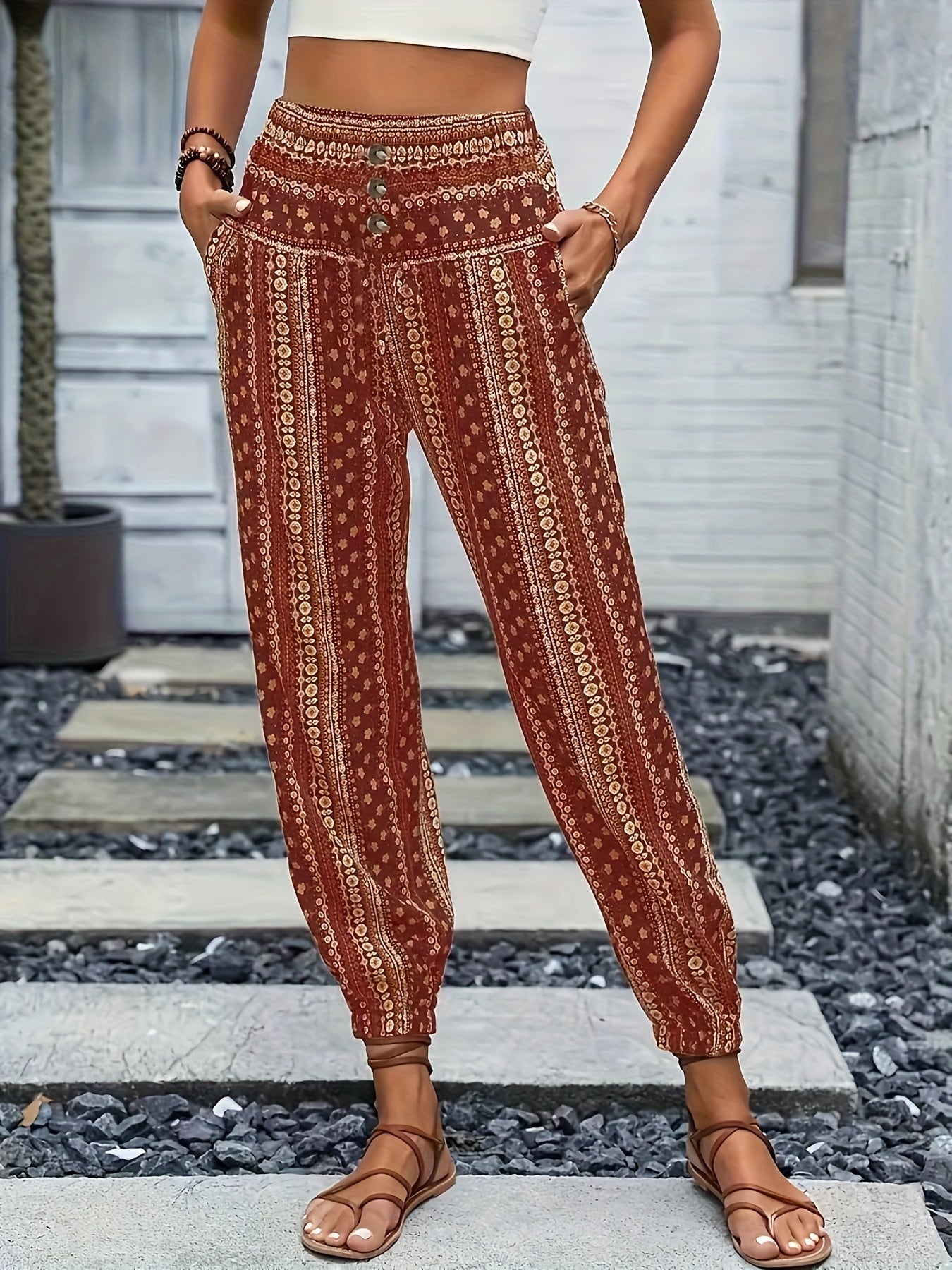 Viviana | Stylish High-Waist Printed Pants 1