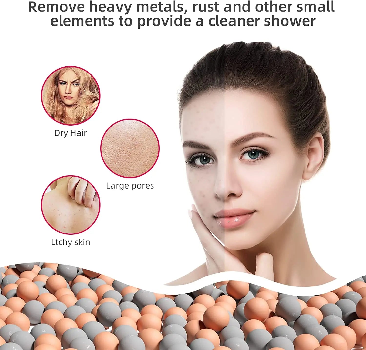 Water-saving high-pressure shower head with filter – AquaGlow 4