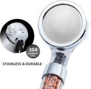 Water-saving high-pressure shower head with filter – AquaGlow 6