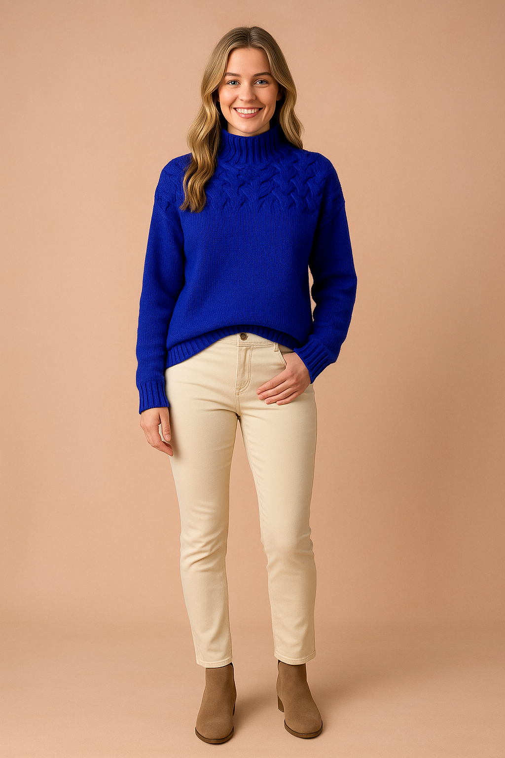 Wendy | Patterned Sweater with Stand-Up Collar 0