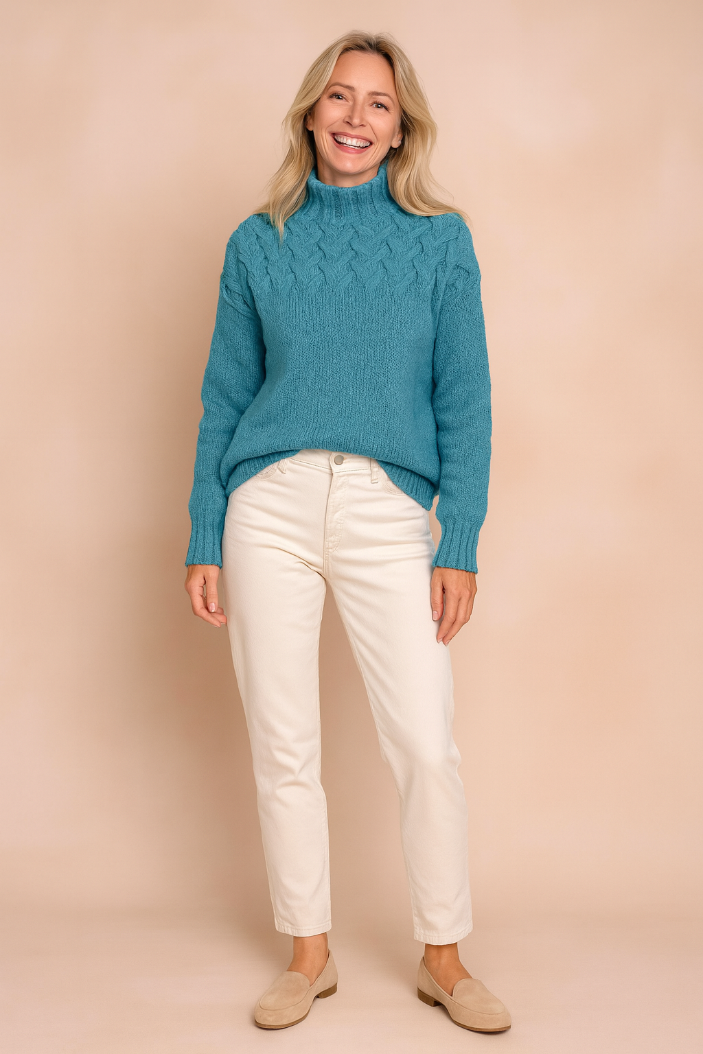 Wendy | Patterned Sweater with Stand-Up Collar 4