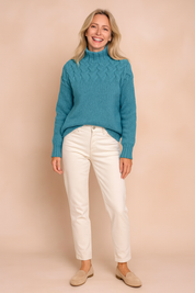 Wendy | Patterned Sweater with Stand-Up Collar 4
