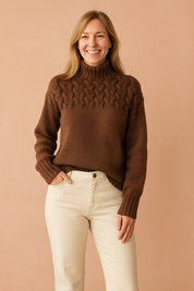 Wendy | Patterned Sweater with Stand-Up Collar 6
