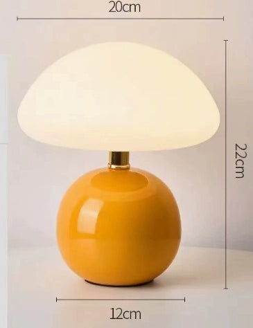 Ceramic LED Table Lamp, Mushroom Design with Adjustable Color Temperature for Bedside or Desk – Blush Cloud Finish