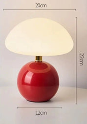 Ceramic LED Table Lamp, Mushroom Design with Adjustable Color Temperature for Bedside or Desk – Blush Cloud Finish