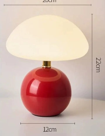 Ceramic LED Table Lamp, Mushroom Design with Adjustable Color Temperature for Bedside or Desk – Blush Cloud Finish