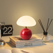 Ceramic LED Table Lamp, Mushroom Design with Adjustable Color Temperature for Bedside or Desk – Blush Cloud Finish