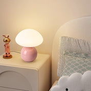 Ceramic LED Table Lamp, Mushroom Design with Adjustable Color Temperature for Bedside or Desk – Blush Cloud Finish