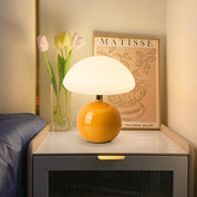 Ceramic LED Table Lamp, Mushroom Design with Adjustable Color Temperature for Bedside or Desk – Blush Cloud Finish