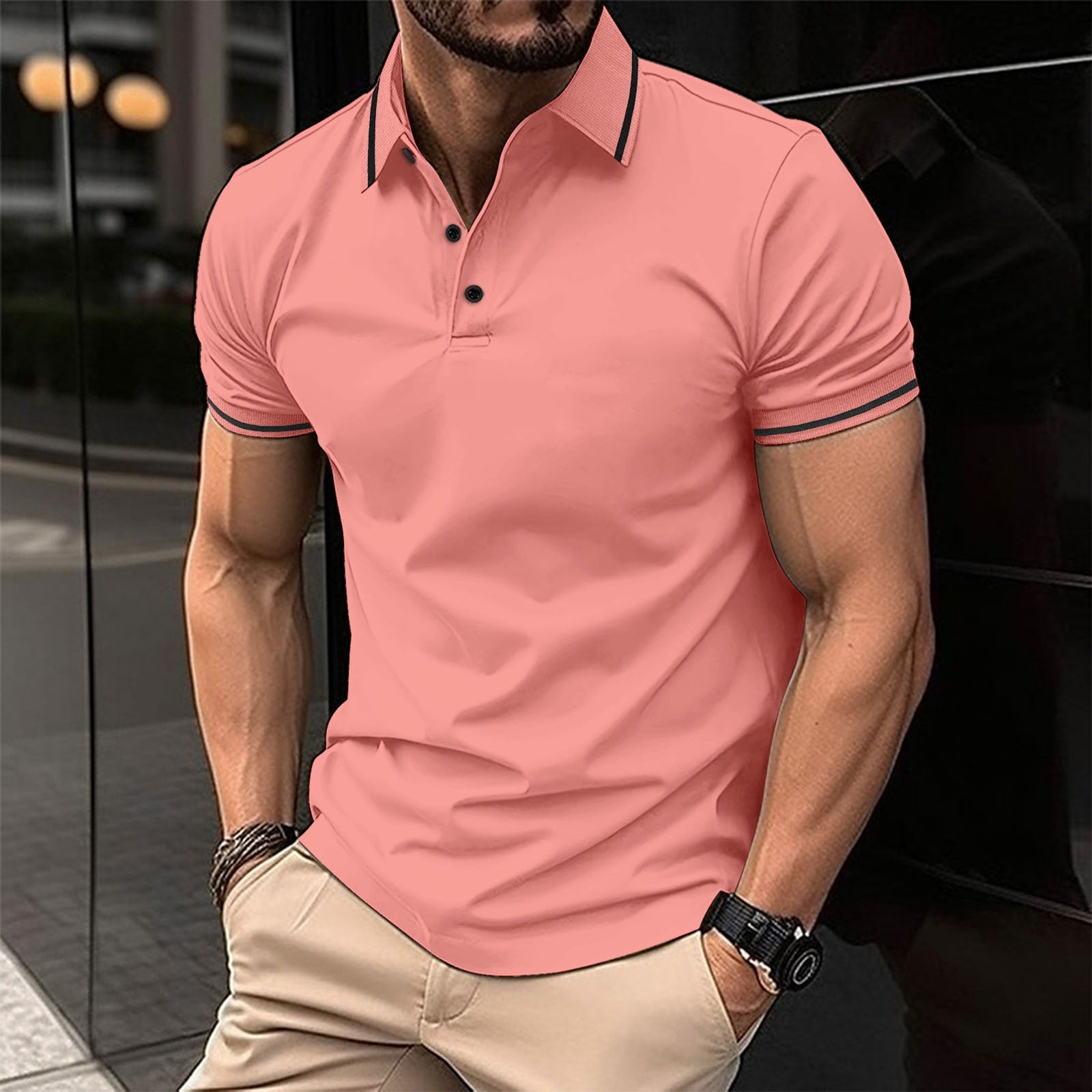 Sebastian | Elegant Short Sleeve Polo Shirt