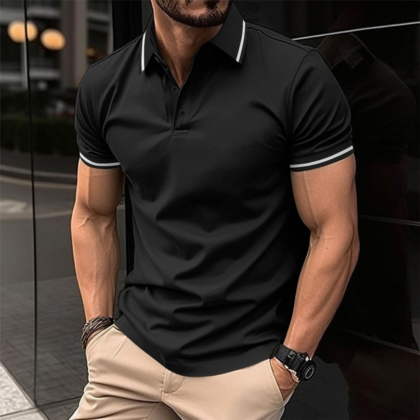 Sebastian | Elegant Short Sleeve Polo Shirt