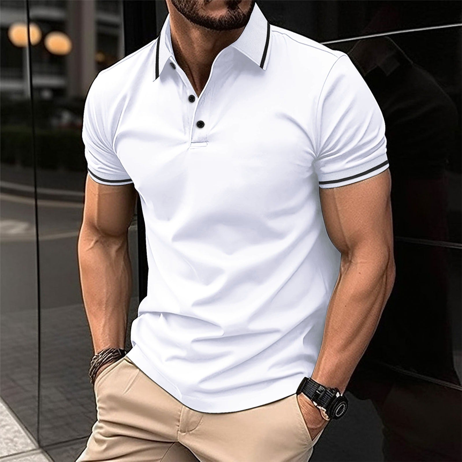 Sebastian | Elegant Short Sleeve Polo Shirt