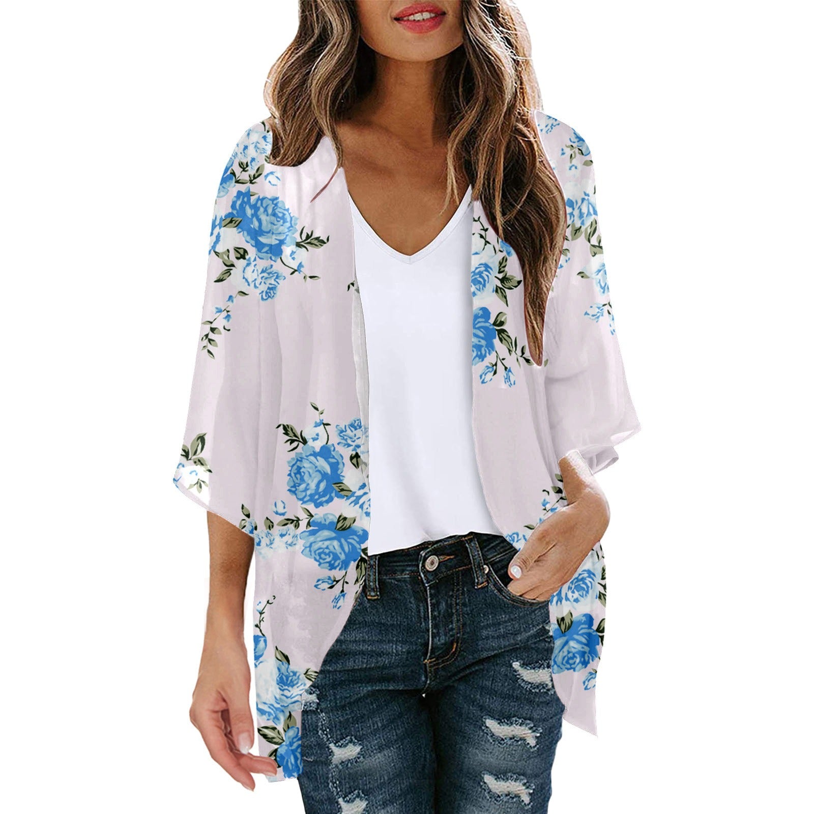 Women's Airy Kimono Lightweight Fabric Stylish Print
